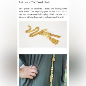 EUC Lisi Lerch gold tassel necklace